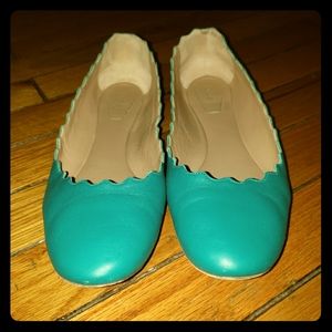 Chloe Turquoise Nappa Dream Ballerina Flats